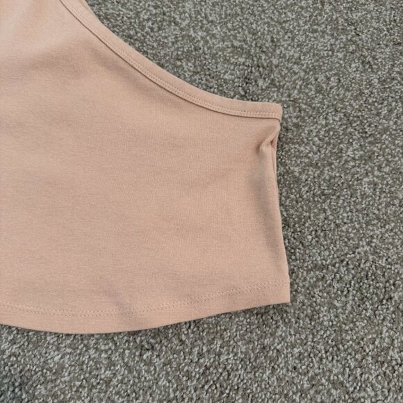 Zara One Shoulder Strap Rounded Cropped Tank Stretch Top Casual Size Medium - Picture 3 of 5